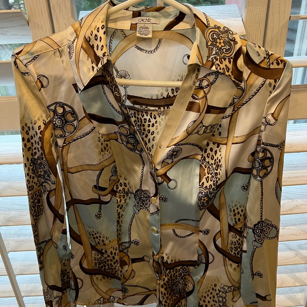 Cache Multicolor Silk Blouse